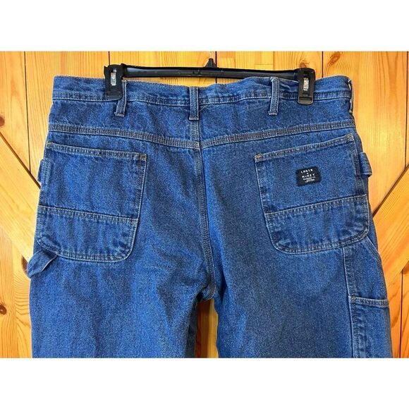 Lakin Mckey Mens Flannel Lined Dark Wash Carpenter Jeans Size 42x30 (5106) - Picture 5 of 8